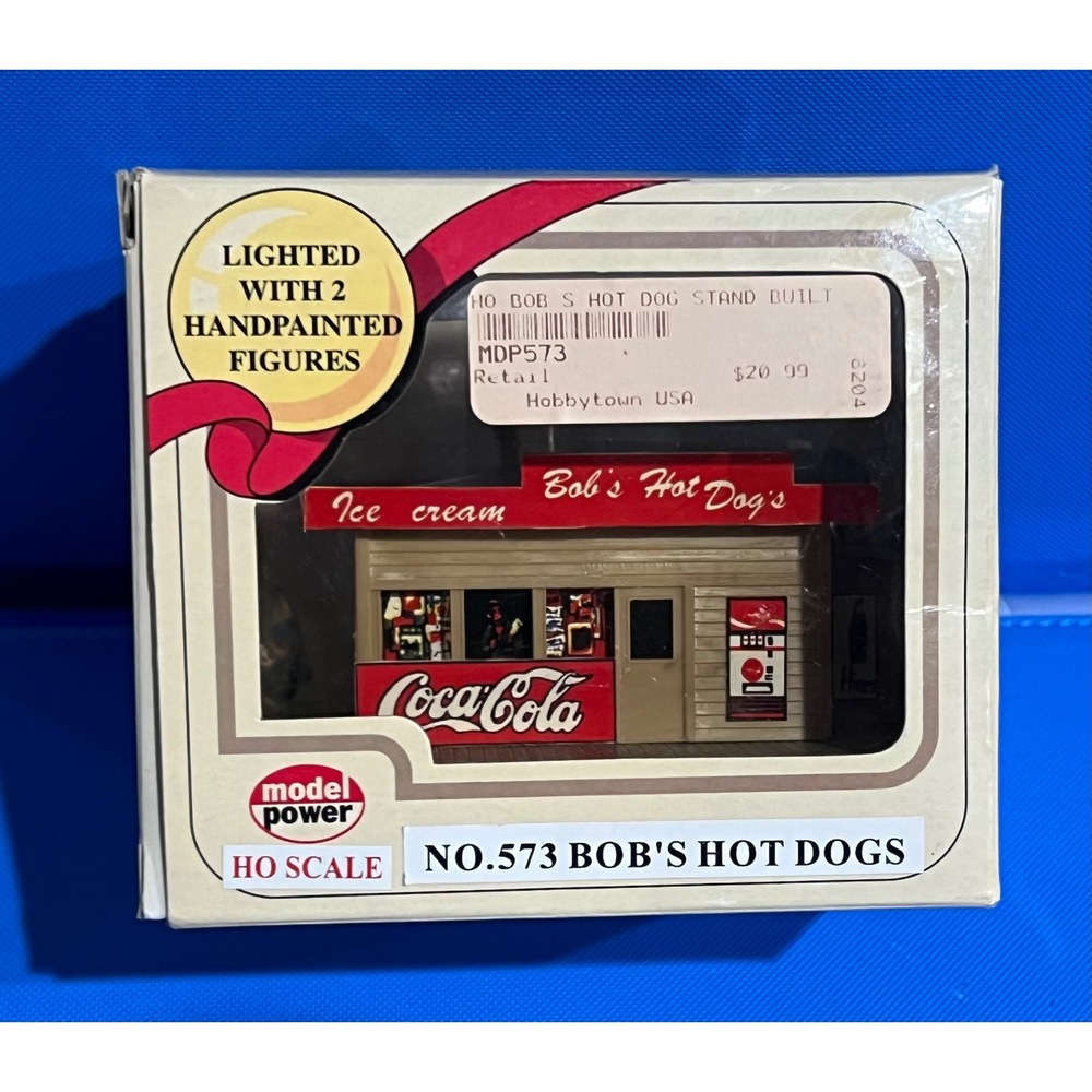 Model Power HO Scale Bob's Hot Dogs Built Up Lighted Building Coca-Cola 573
